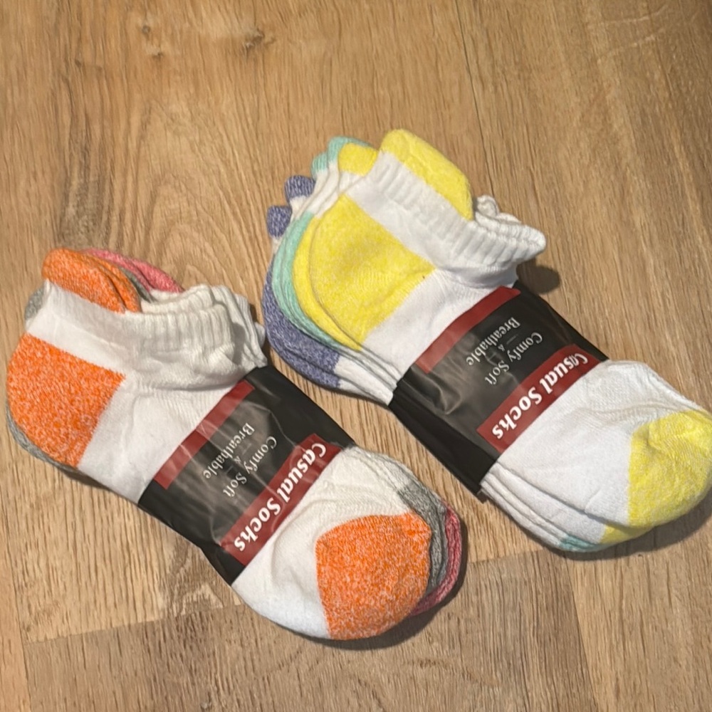 6 pairs Casual Socks with Ribbed Cuffs